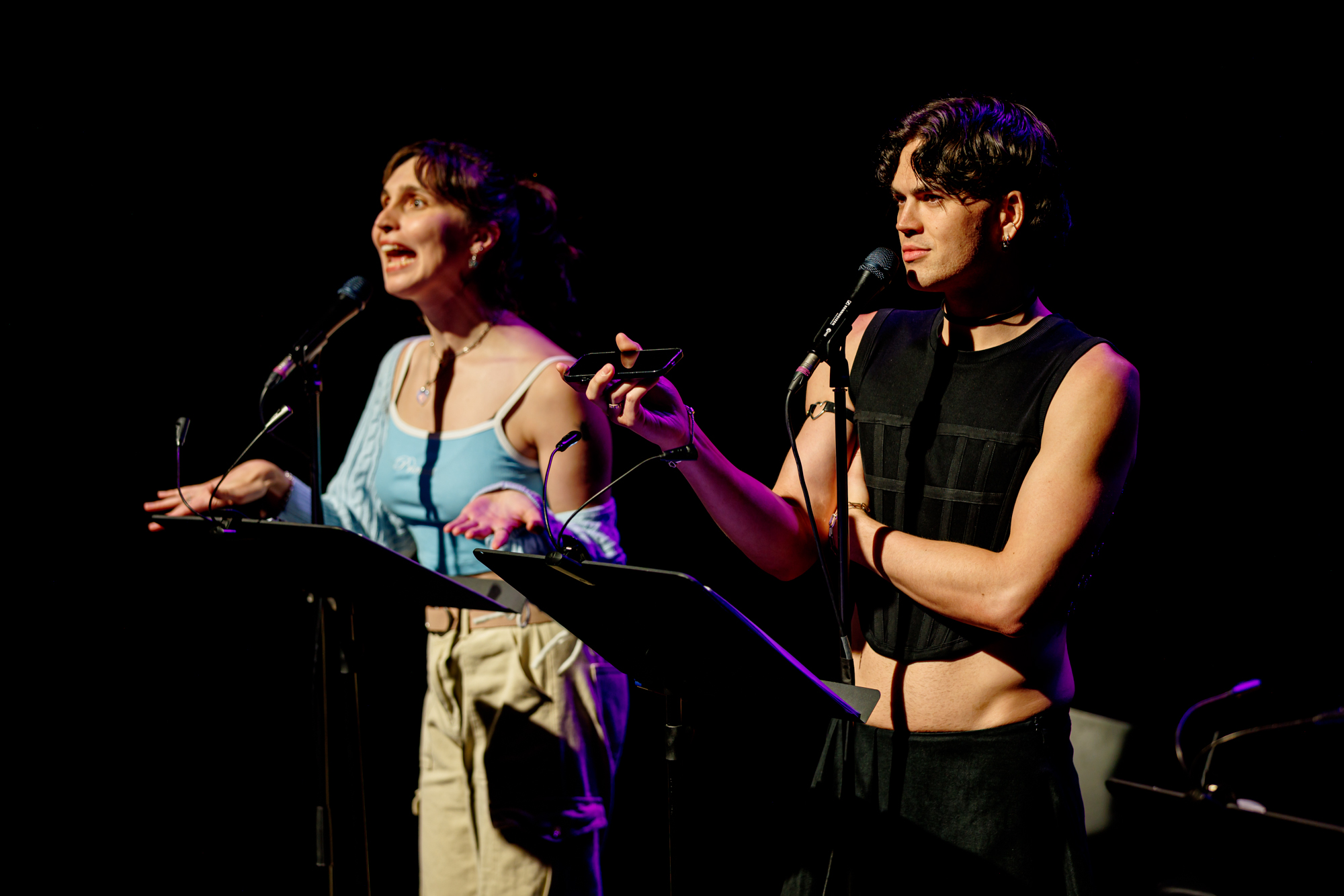 Cassie Hamilton and Blake Appelqvist performing together at the 2025 concert
